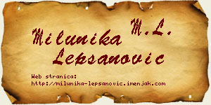 Milunika Lepšanović vizit kartica